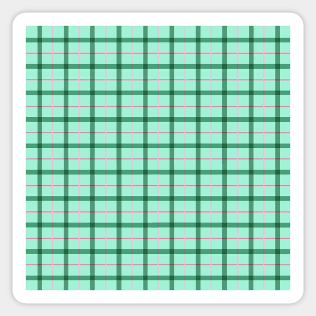 Traditional Japanese Vintage Thin Plaid Koushi Pattern in Pastel Green Sticker by Charredsky